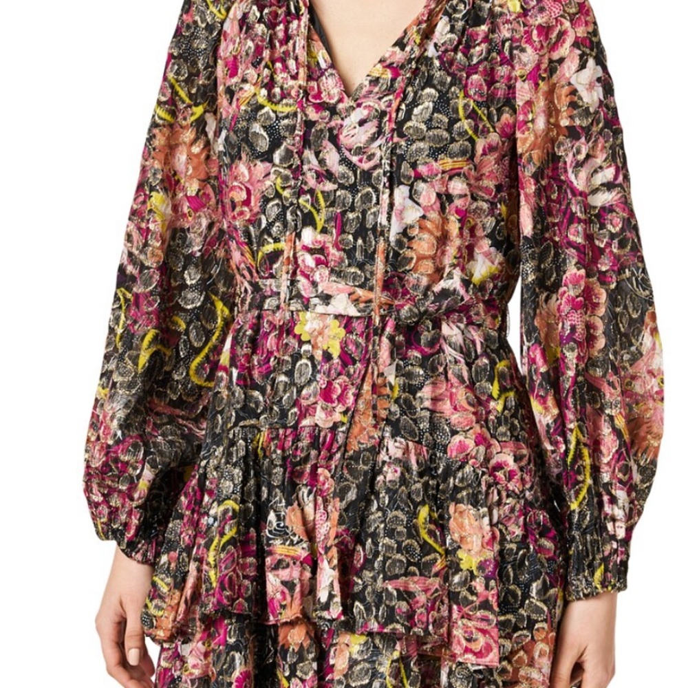 Kobi Halperin, Size XL, Long-Sleeve Summer/Spring Multi-Color Floral Dress